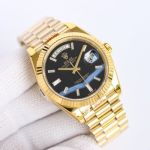 Rolex Daydate 40mm 3255 Movement President Strap Black/Gold/Grey/Brown Face Watch